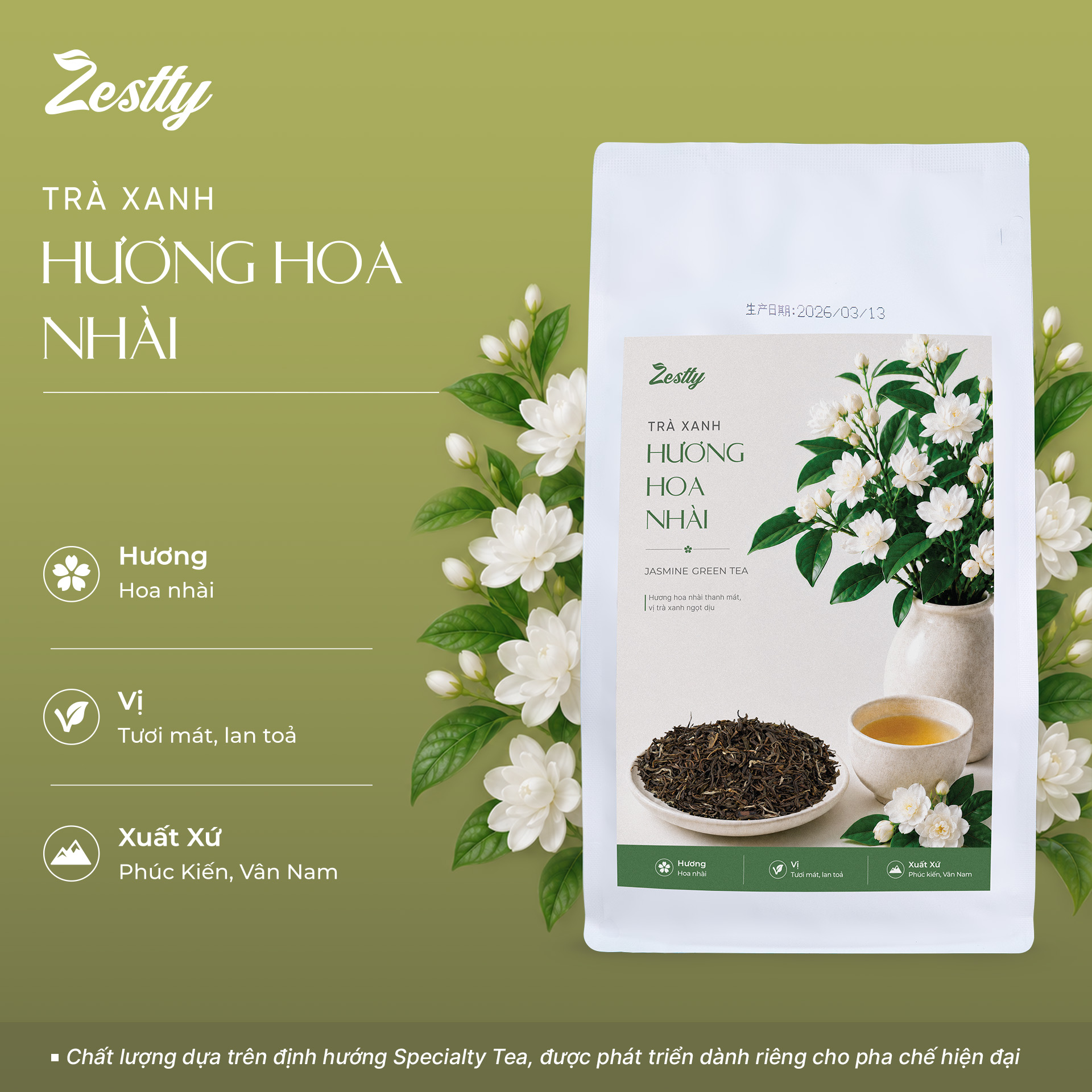 Trà Xanh Hương Hoa Nhài Zestty - 01