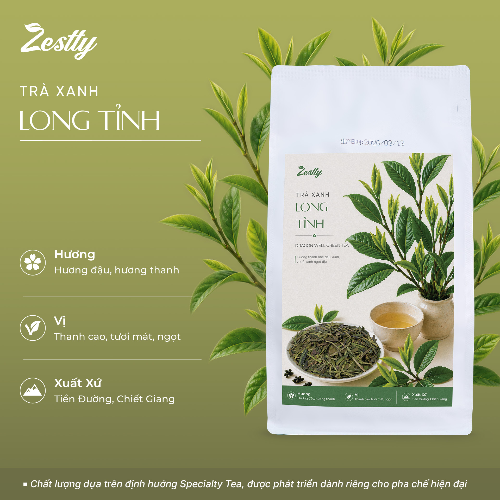 Trà Xanh Long Tỉnh Zestty - 01