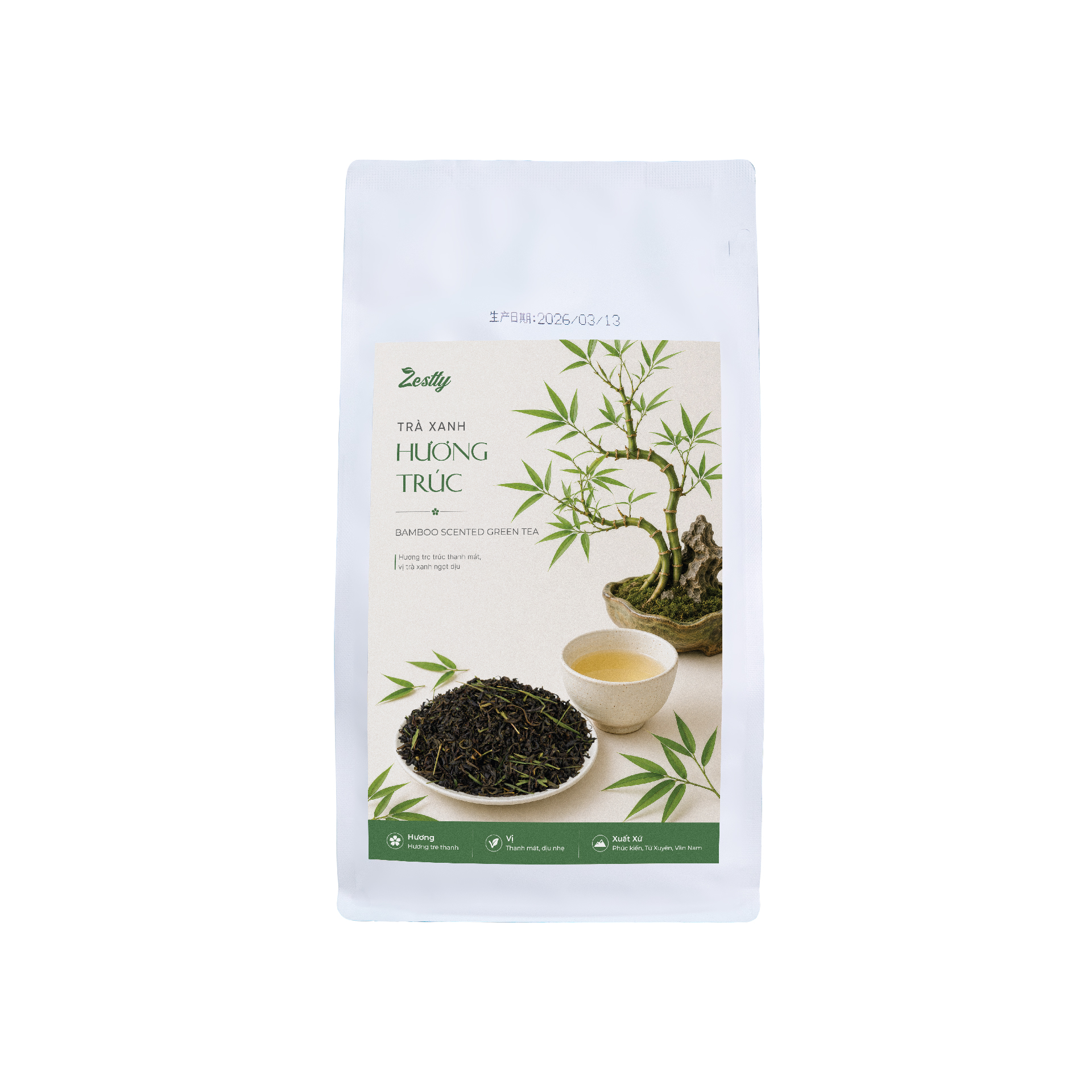 Trà Xanh Hương Trúc Zestty - nền trắng