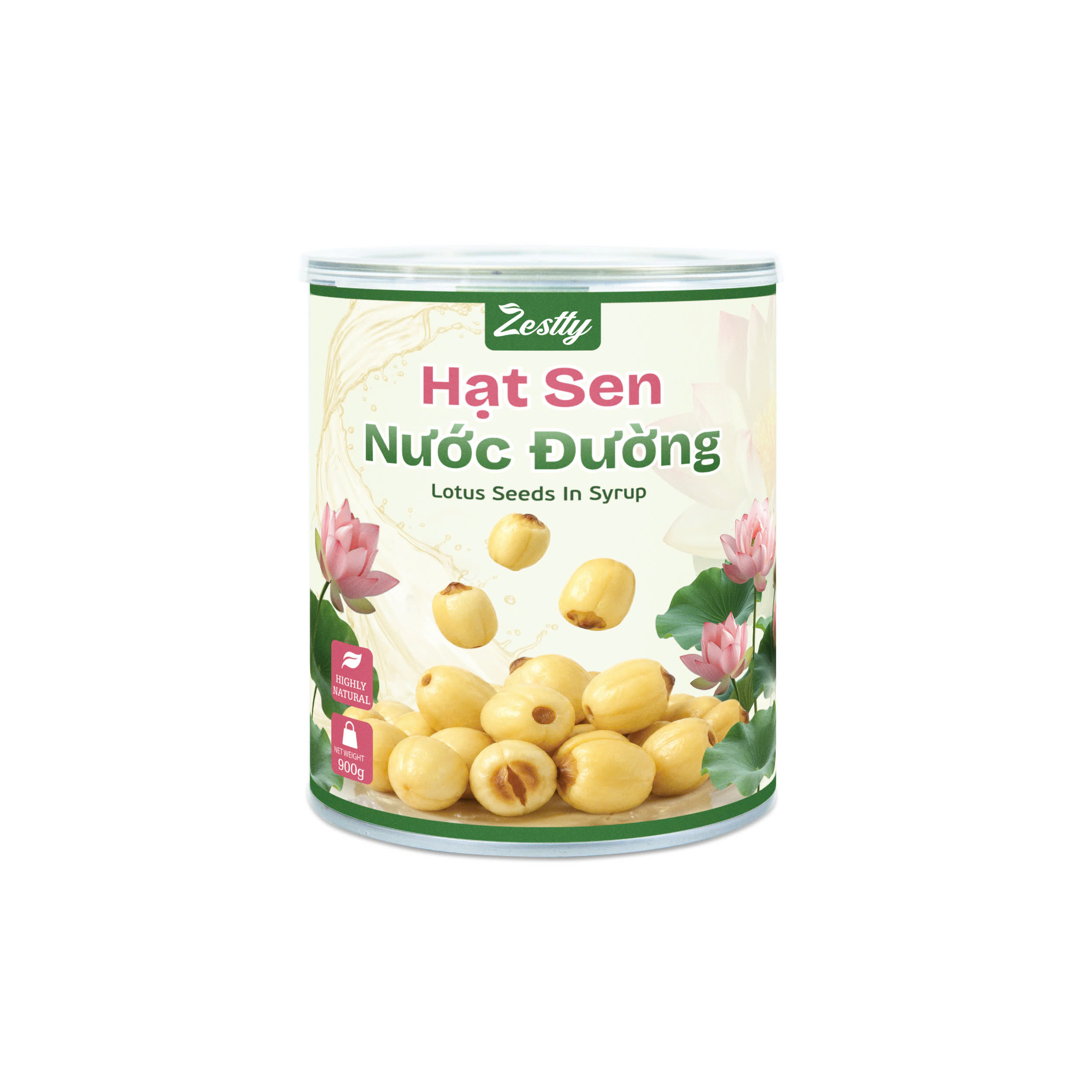 Hạt sen ngâm nước đường Zestty - nền trắng