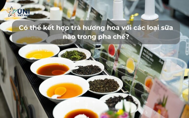Có thể kết hợp trà hương hoa với các loại sữa nào trong pha chế