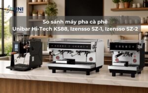 So sánh máy pha cà phê Unibar Hi-Tech KS88, Izensso SZ-1, Izensso SZ-2